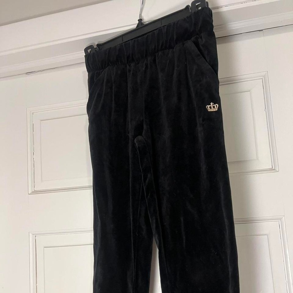 Juicy Couture black velour joggers